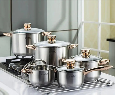 Cookware Set Soup Pot Stainless steel Stew Cooking Pots Induction Cooker Casserole Kitchen Saucepan Double Boiler Steamer Pot