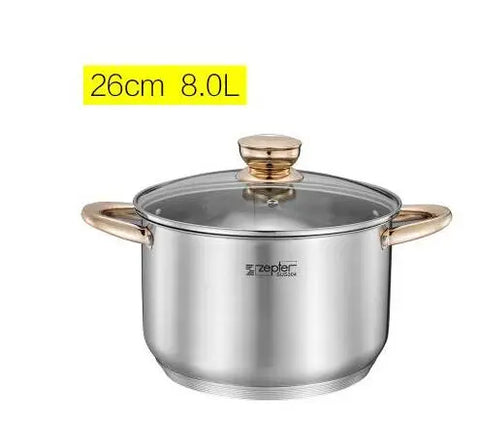 Cookware Set Soup Pot Stainless steel Stew Cooking Pots Induction Cooker Casserole Kitchen Saucepan Double Boiler Steamer Pot