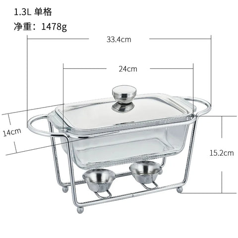 Luxury silvery food warm serving dish 3.6l chafing dish for party wedding hotel