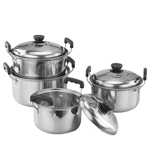 Stainless Steel Cookware Set Cookware 10pcs Soup Boiling Pot Sand Pot