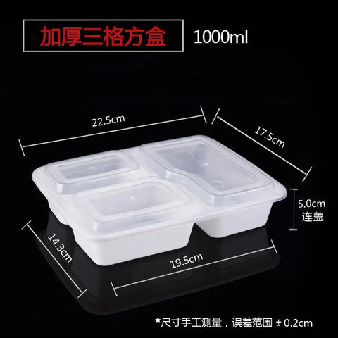 Plastic Reusable Bento Box Meal Storage Food Prep Lunch Box 3 Compartment Reusable Microwavable Containers Home Lunchbox