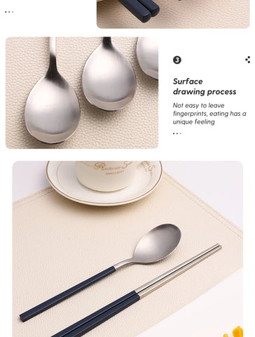 8Pcs Tableware Set Stainelss Steel Cutlery Set Korean Spoons Chopsticks Dinner Set Kitchenware Dinnerware Set Spoon Cutlery Set