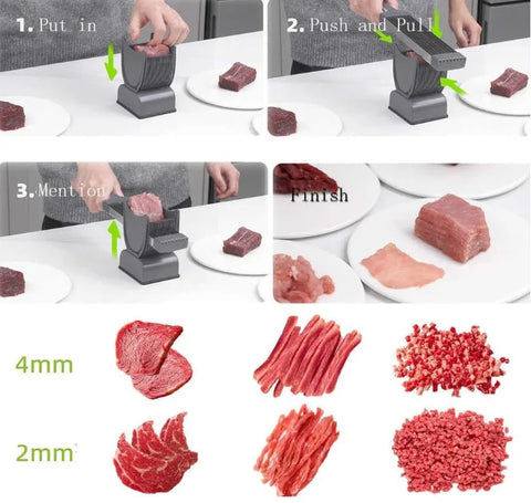 Meat Slicer Stainless Steel Multipurpose Jerky Beef Pork Slicer Meat Cleavers Kitchen Cutter Set For Camping Picnic Cook Hot Pot