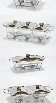 Luxury silvery food warm serving dish 3.6l chafing dish for party wedding hotel