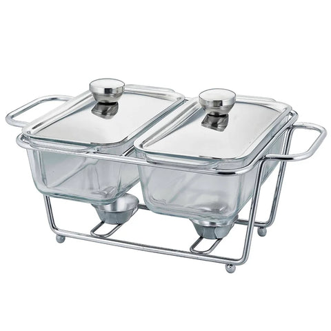 Luxury silvery food warm serving dish 3.6l chafing dish for party wedding hotel