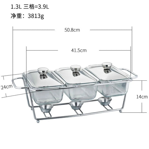 Luxury silvery food warm serving dish 3.6l chafing dish for party wedding hotel