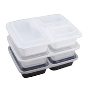 Plastic Reusable Bento Box Meal Storage Food Prep Lunch Box 3 Compartment Reusable Microwavable Containers Home Lunchbox