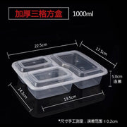 Plastic Reusable Bento Box Meal Storage Food Prep Lunch Box 3 Compartment Reusable Microwavable Containers Home Lunchbox