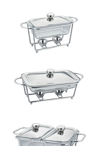 Luxury silvery food warm serving dish 3.6l chafing dish for party wedding hotel