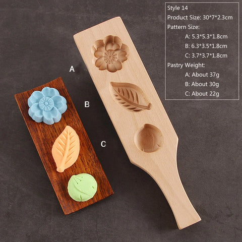 HeMu-Eco-friendly Wood Cake and Moon-Cake Mould Animal Flower Multi-lattice Cake Mold, Three-Dimensional Ice Cream Pastry Making