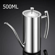 304 Stainless Steel Oil Pot Kitchen Oil Tank Sauce Vinegar Drip-Proof Dust-Proof Oil Storage Container To Store Kitchen Tools