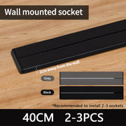 Wall power rail socket, kitchen aluminum expansion socket 40cm 50cm, built-in socket on countertop