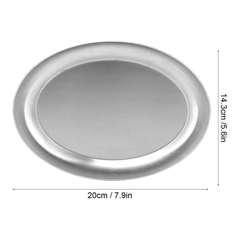 Stainless Steel Serving Plate - Durable for kitchen Food Dish Pan for Easy Meal Prep