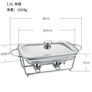 Luxury silvery food warm serving dish 3.6l chafing dish for party wedding hotel