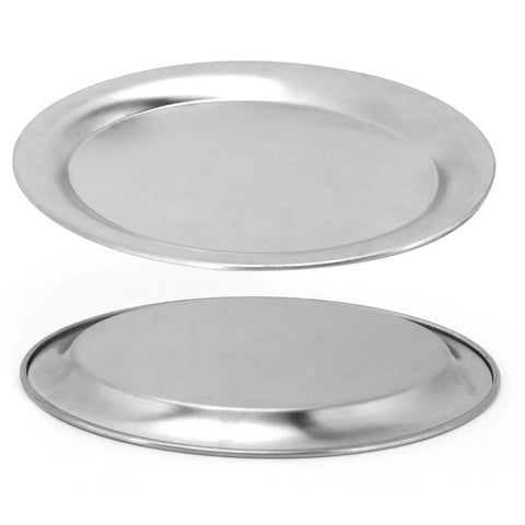 Stainless Steel Serving Plate - Durable for kitchen Food Dish Pan for Easy Meal Prep