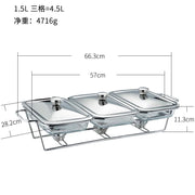 Luxury silvery food warm serving dish 3.6l chafing dish for party wedding hotel