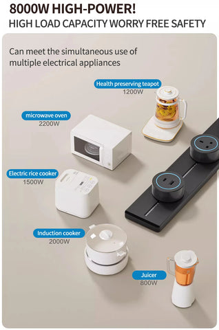 Wall power rail socket, kitchen aluminum expansion socket 40cm 50cm, built-in socket on countertop