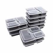 Plastic Reusable Bento Box Meal Storage Food Prep Lunch Box 3 Compartment Reusable Microwavable Containers Home Lunchbox